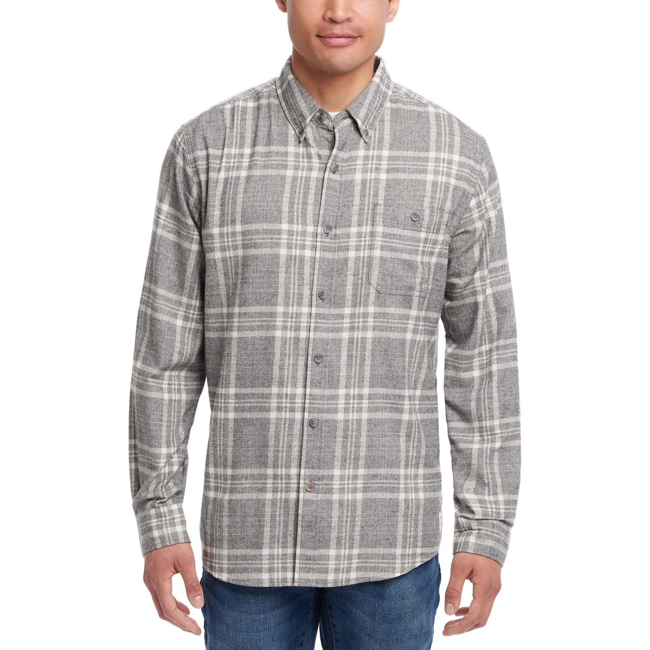 Weatherproof Vintage Men's Long Sleeve Flannel Plaid Shirt - Image 1