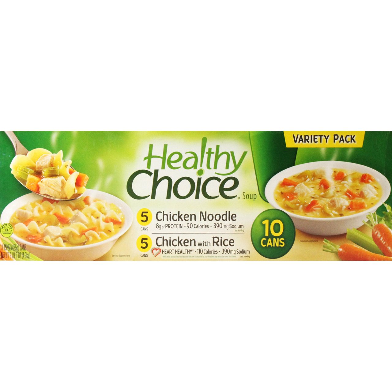 Healthy Choice Chicken Soup Variety Pack, 10-Count 15 oz Cans