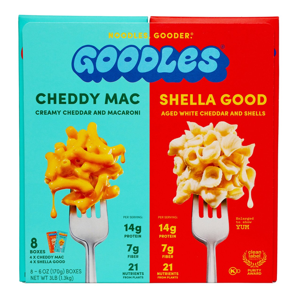 Goodles Mac & Cheese Variety Pack, 8 Count, 6 oz Each - Image 1