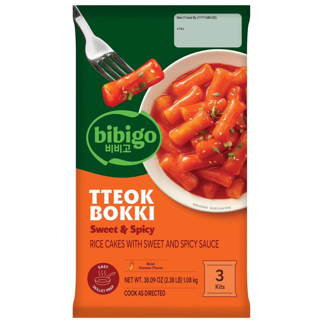 Bibigo Sweet & Spicy Tteokbokki 3 Pouches 12.66 Ounces - Image 1