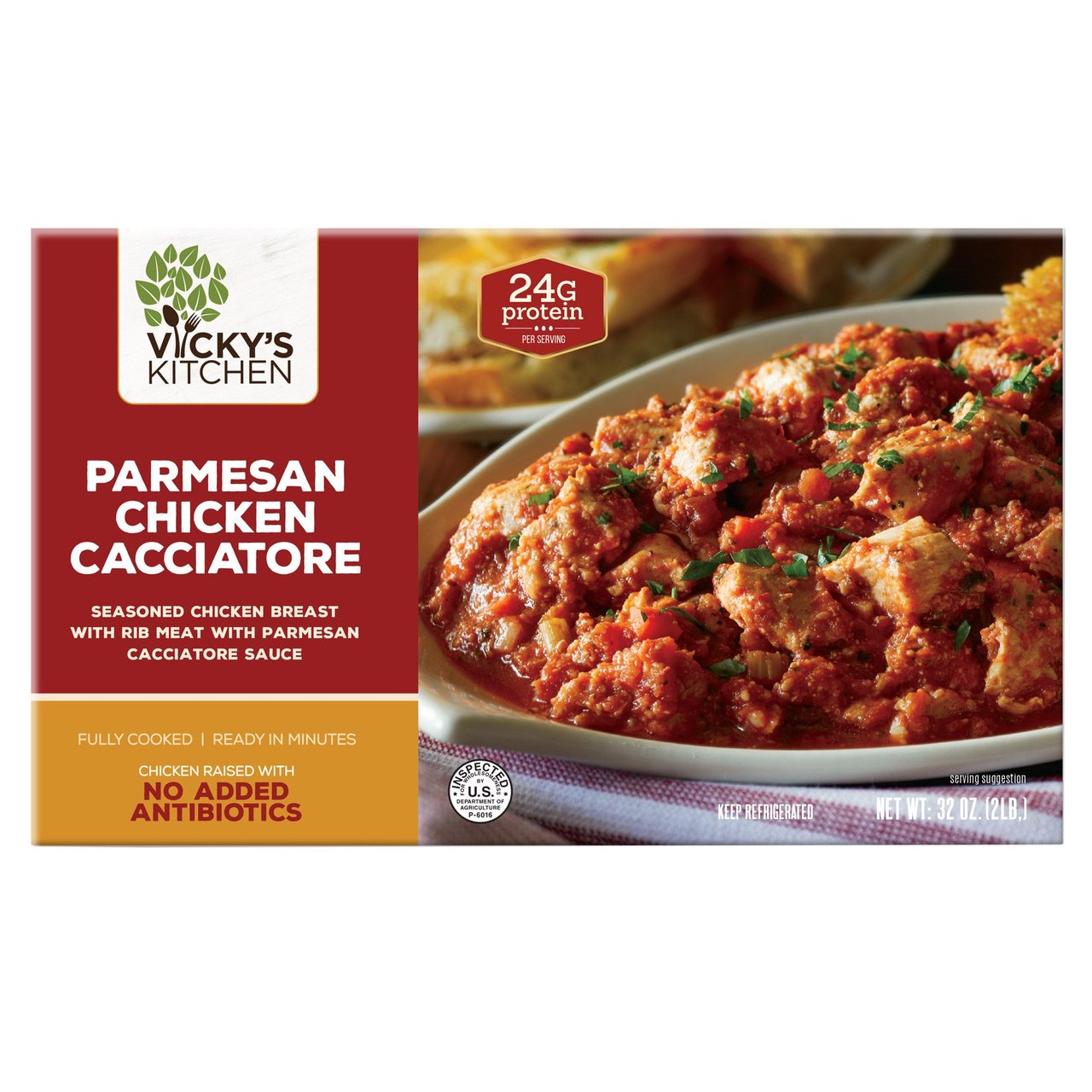 VICKY'S KITCHEN PARMESAN CHICKEN CACCIATORE 32OZ (2LBS) - Image 1