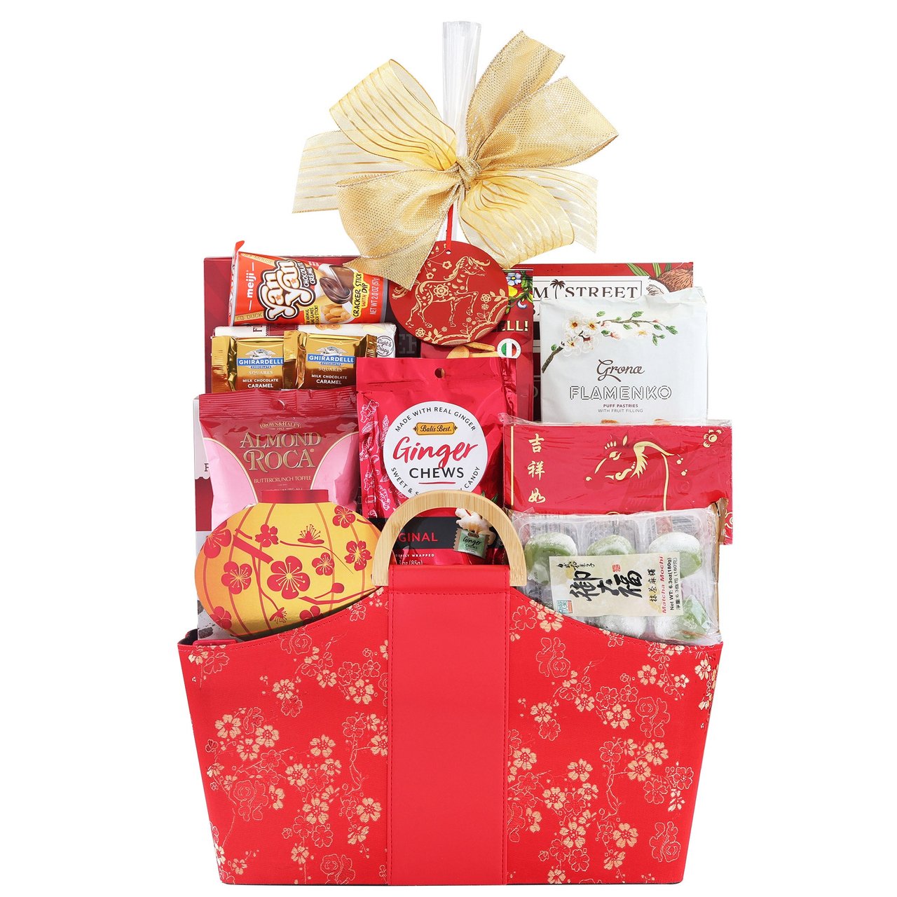 Fabric Basket with Bamboo Handles 69 Ounces - Image 1