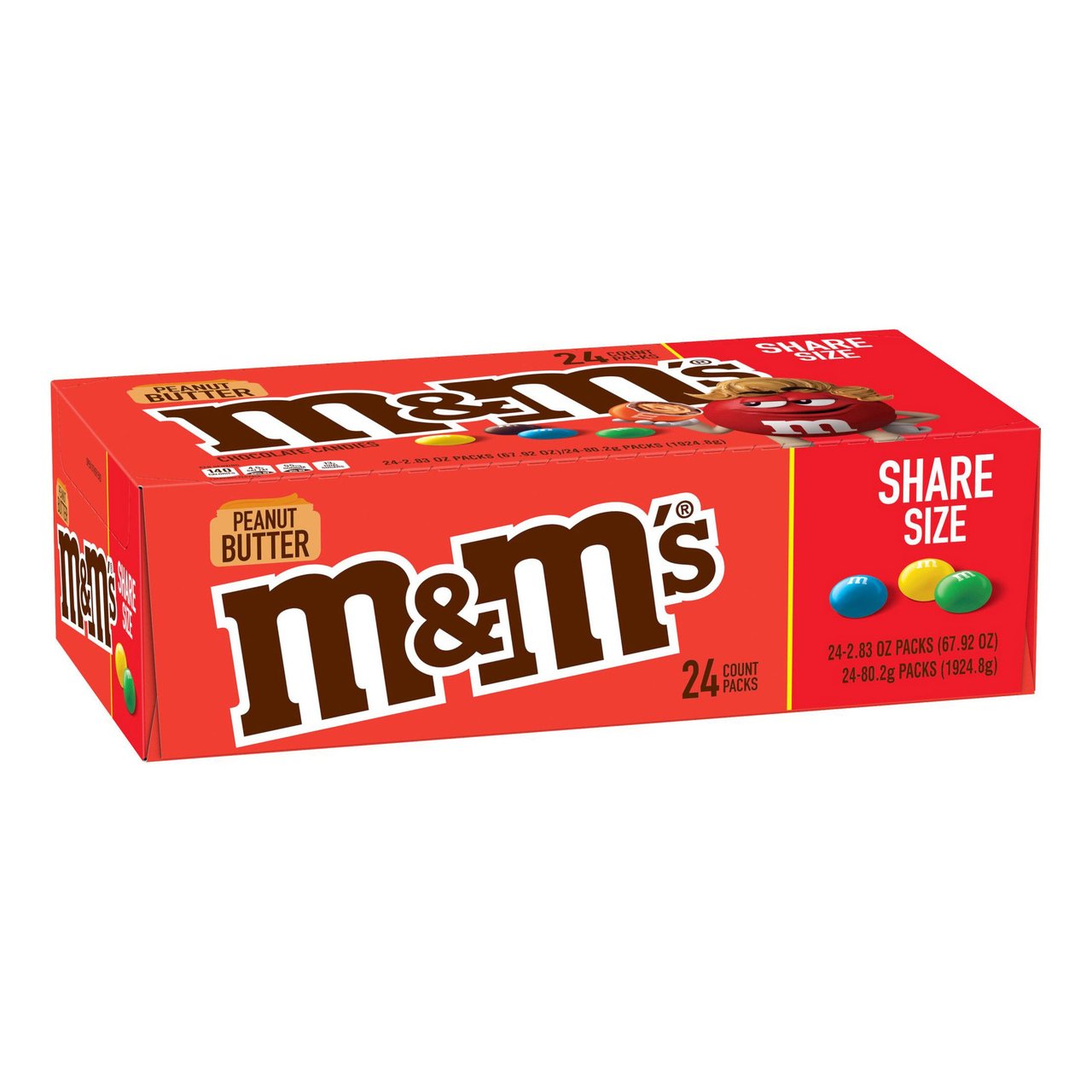 M&M's Peanut Butter Share Size, 2.83 oz, 24 Count - Image 1