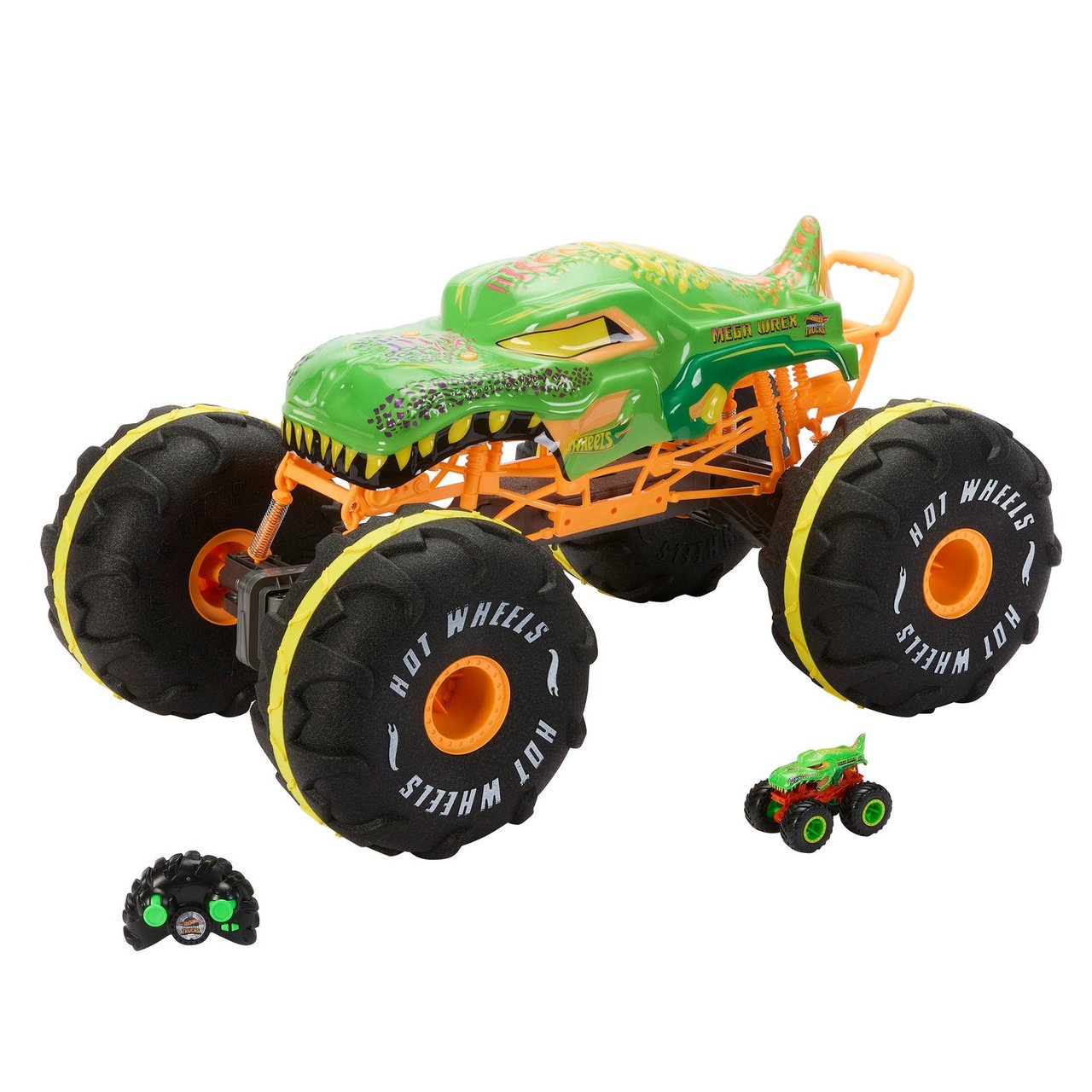 Hot Wheels Mega Wrex Monster Truck R/C with Mini Diecast Replica - Image 1