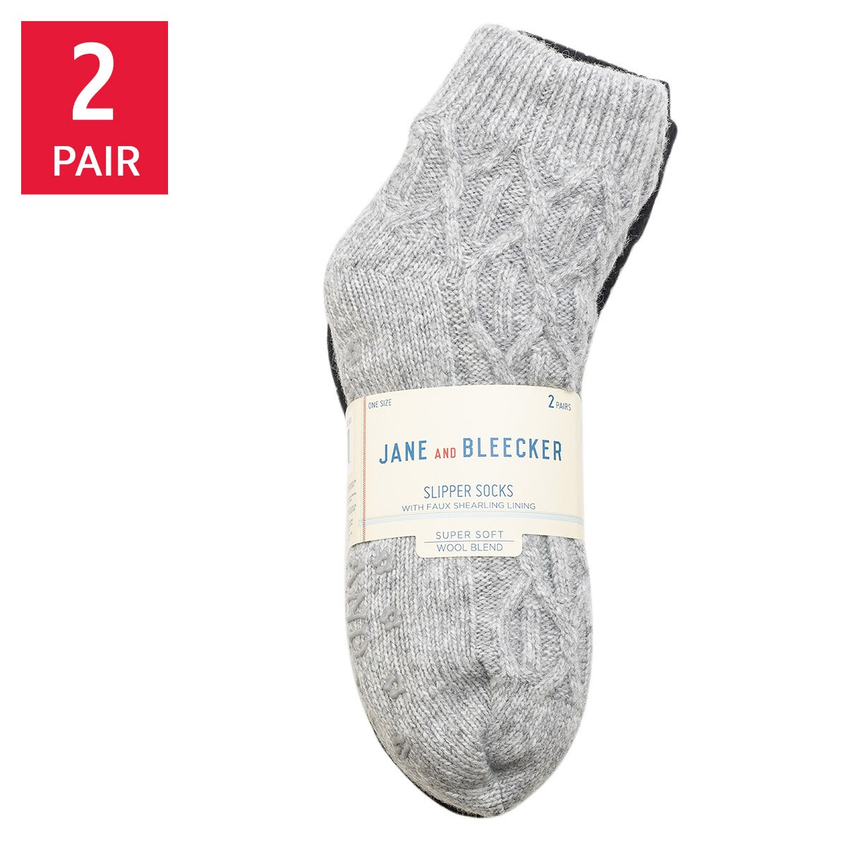 Jane and Bleecker Women's Slipper Sock, 2-Pack - Image 1