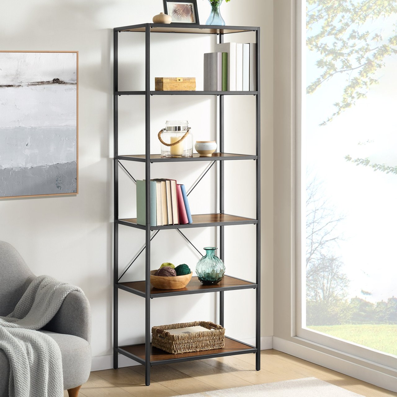Bayside Furnishings Pierson 76" Bookcase - Image 1