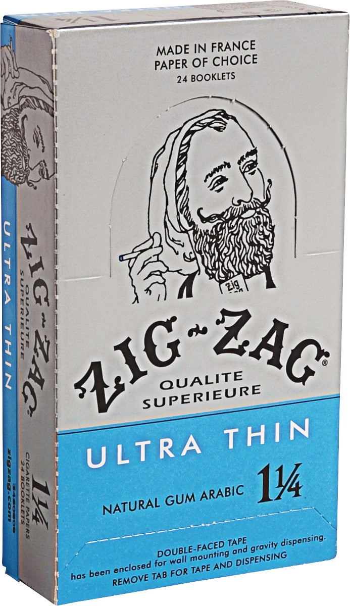 Zig-Zag 1 1/4 Ultra Thin Premium Cigarette Papers, 24-Booklet Carton
