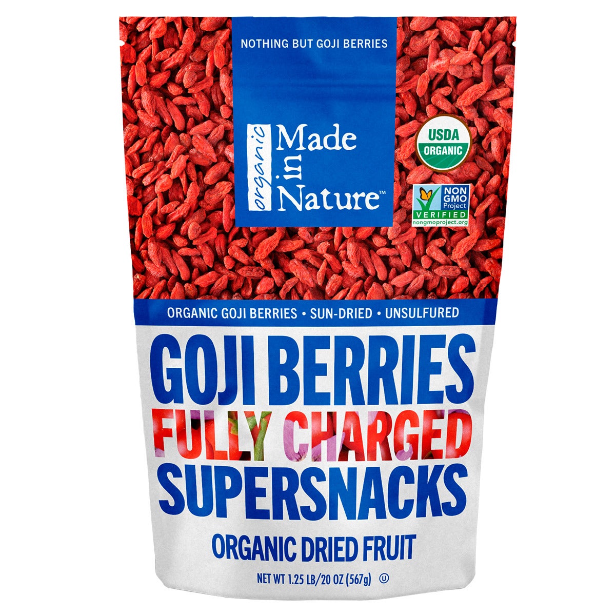 Made In Nature Organic Goji Berries 20 oz (1.25 lbs) - Image 1