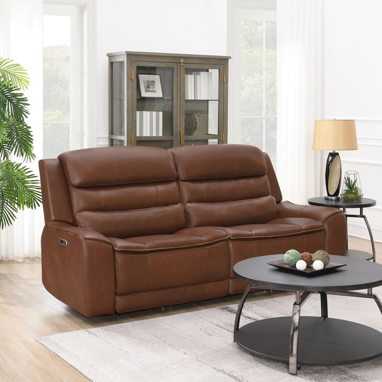 Rhodes Leather Power Sofa - Image 1