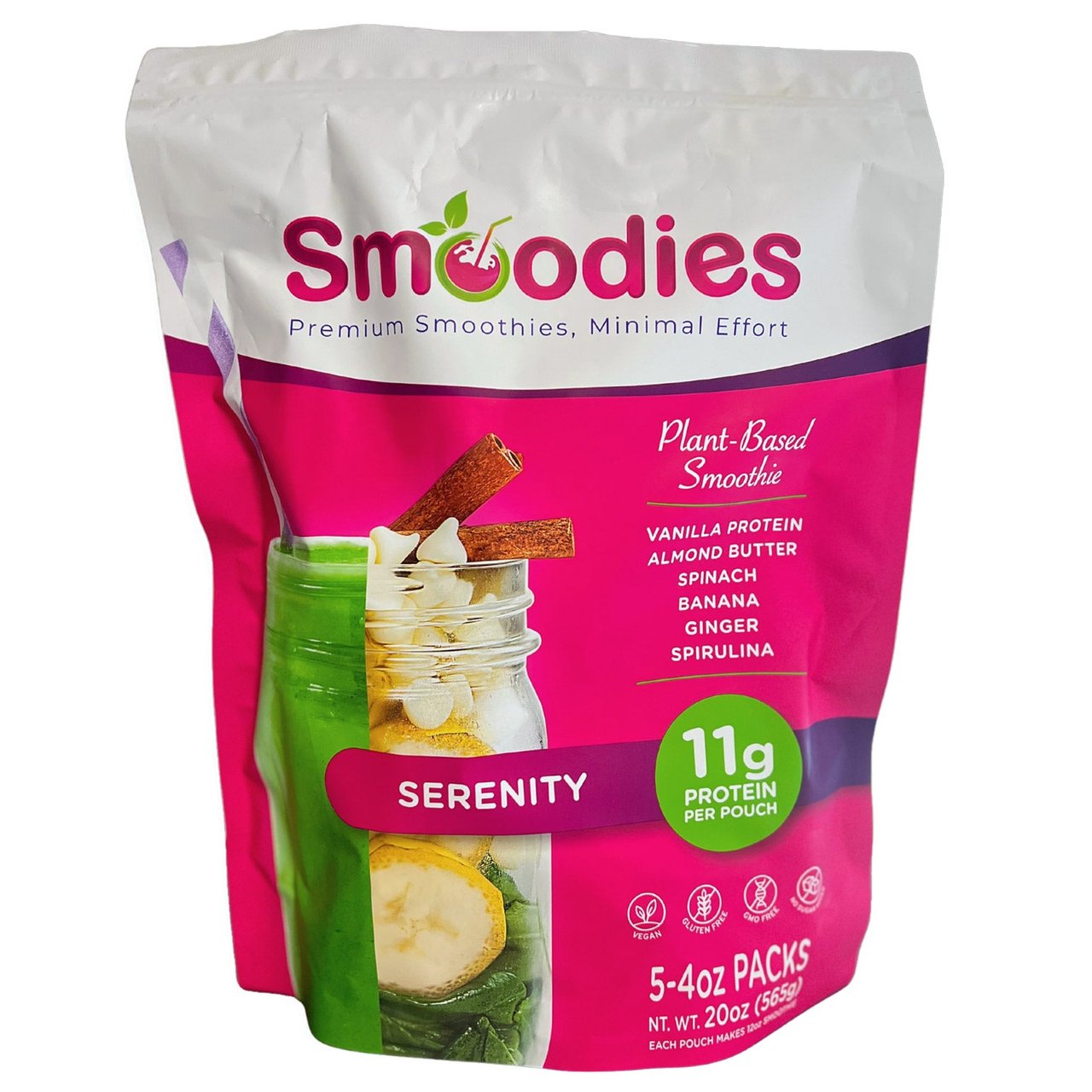 Smoodies Serenity Plant-Based Smoothie, 4 oz, 5-Count