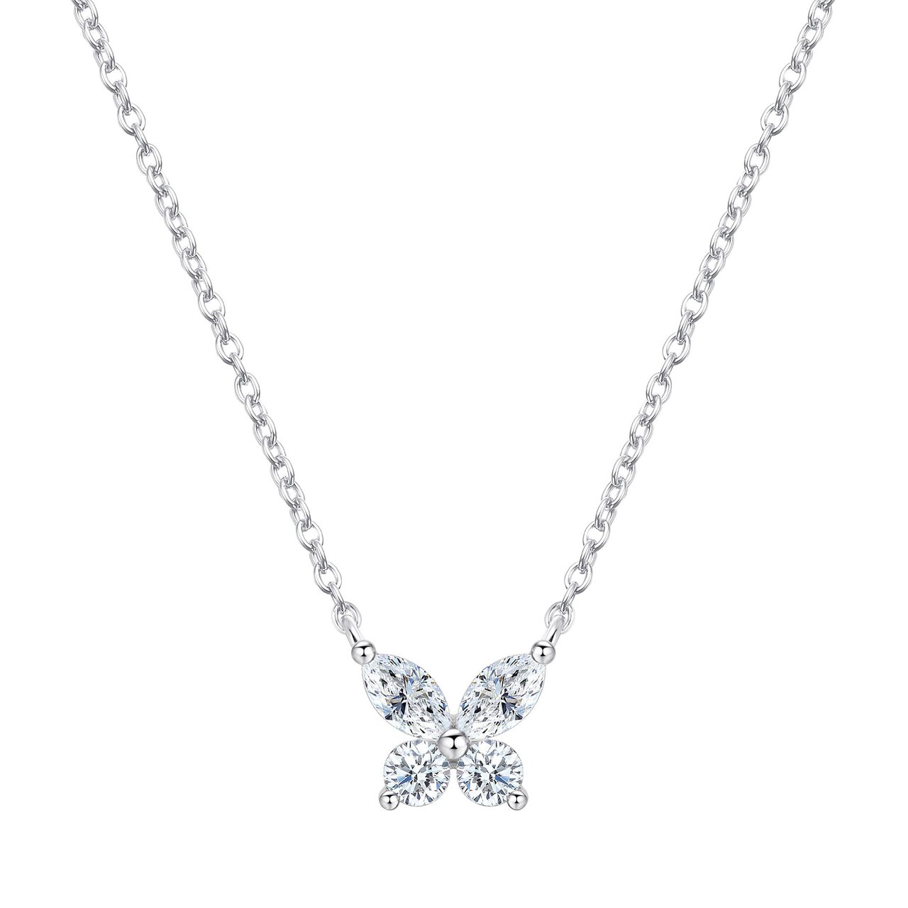 14kt White Gold VS2 I 0.41ctw Diamond Butterfly Necklace - Image 1