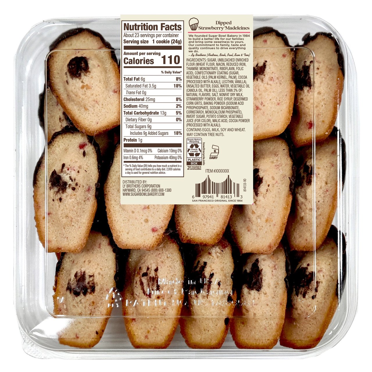 Sugar Bowl Bakery Dipped Strawberry Madeleines 19.5 oz - Image 1