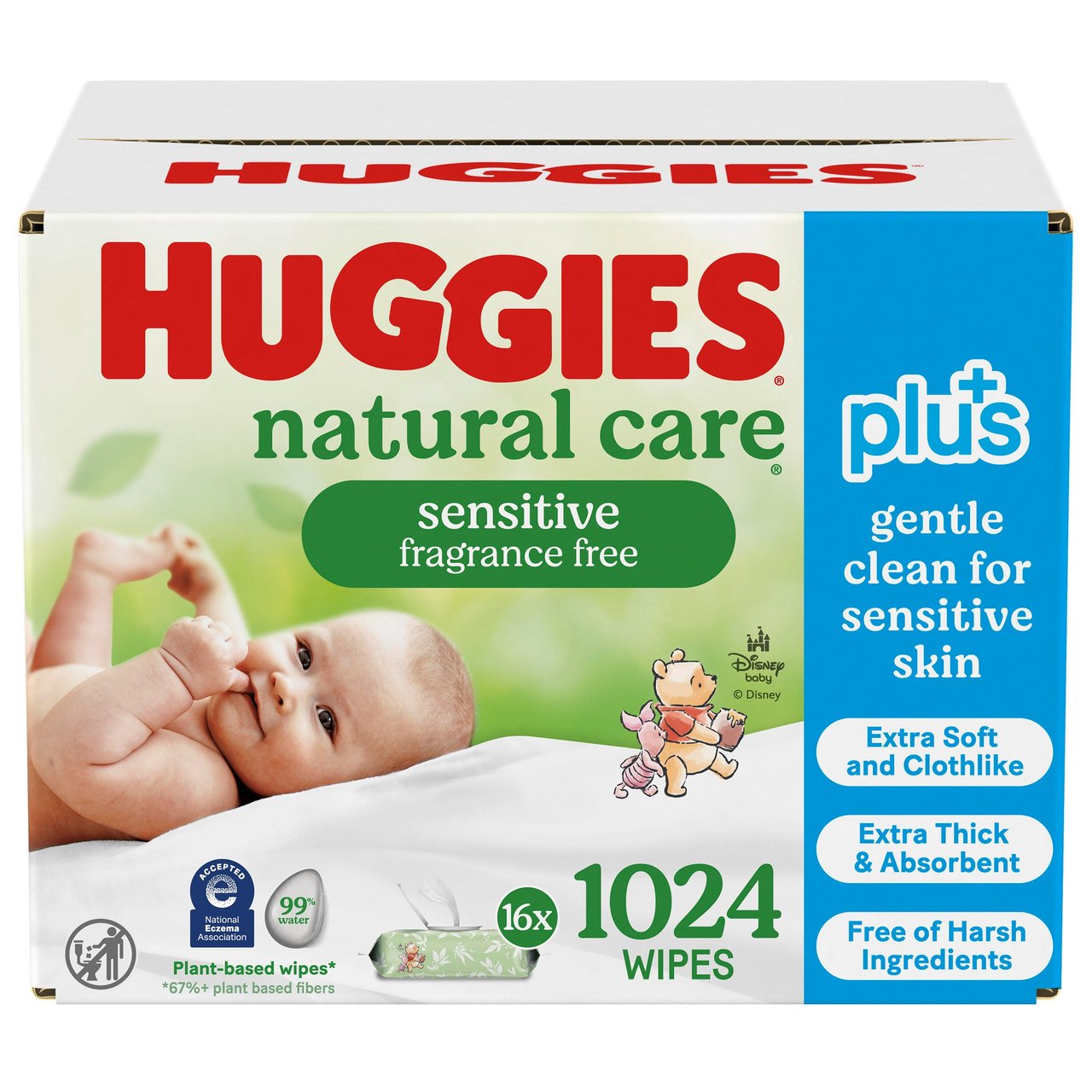 Huggies Natural Care Plus Baby Wipes - 1024 CT - Image 1