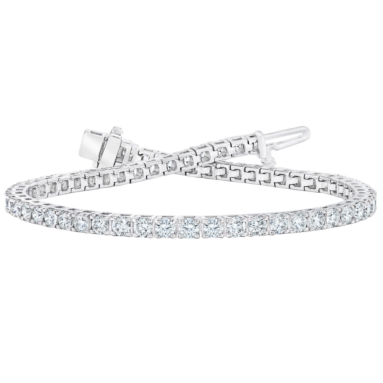 14kt White Gold VS2 I 4.00ctw Round Diamond Tennis Bracelet