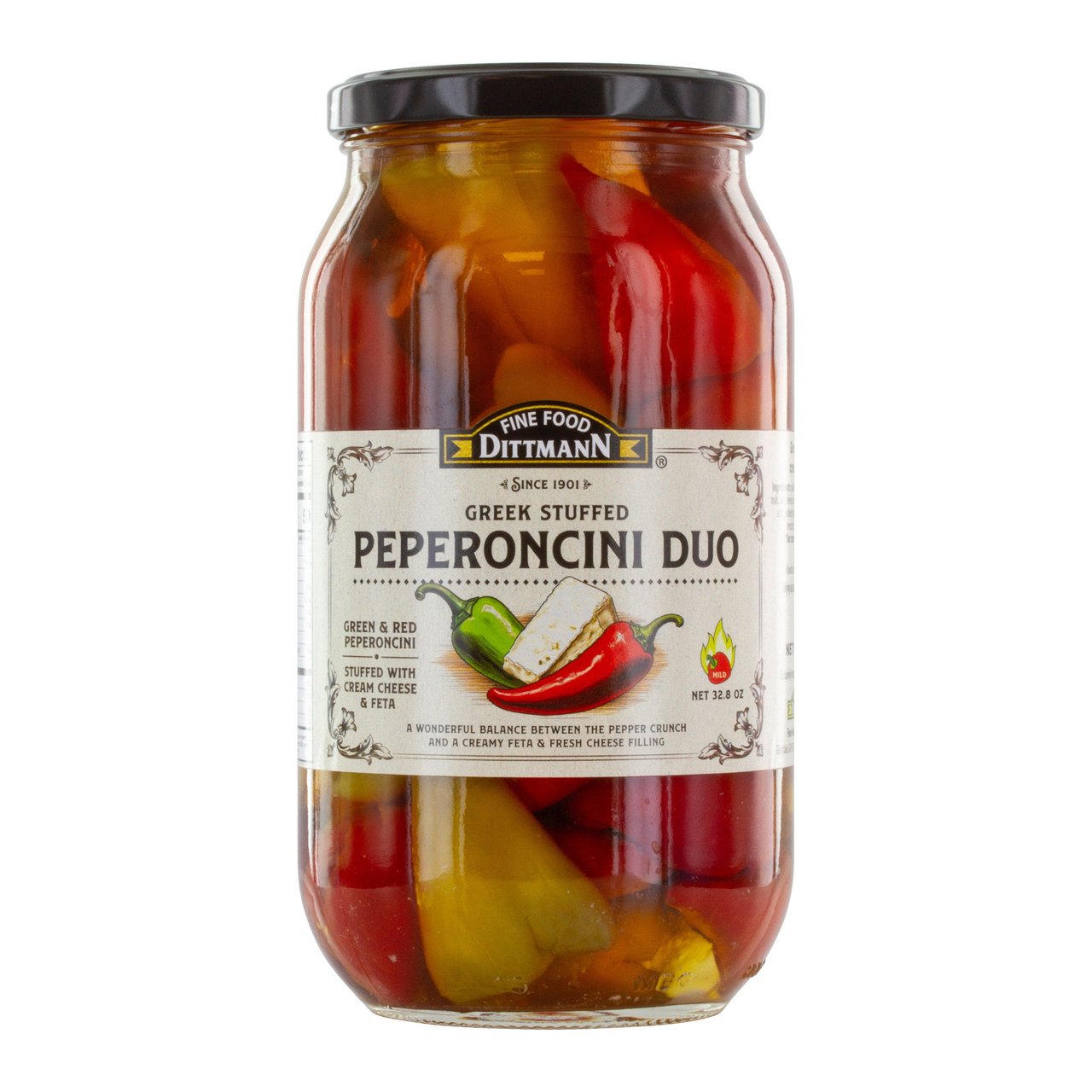 Dittmann Stuffed Peperoncini Duo 20.46 Ounce Jar - Image 1