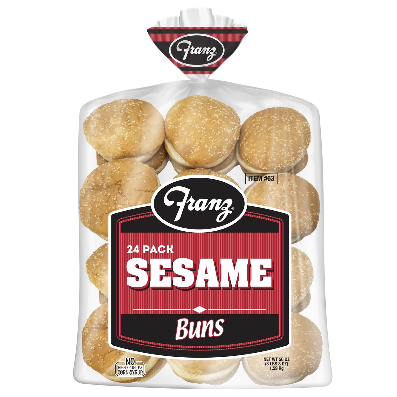 Franz Sesame Hamburger Buns 4.5" 24 CT 56 oz