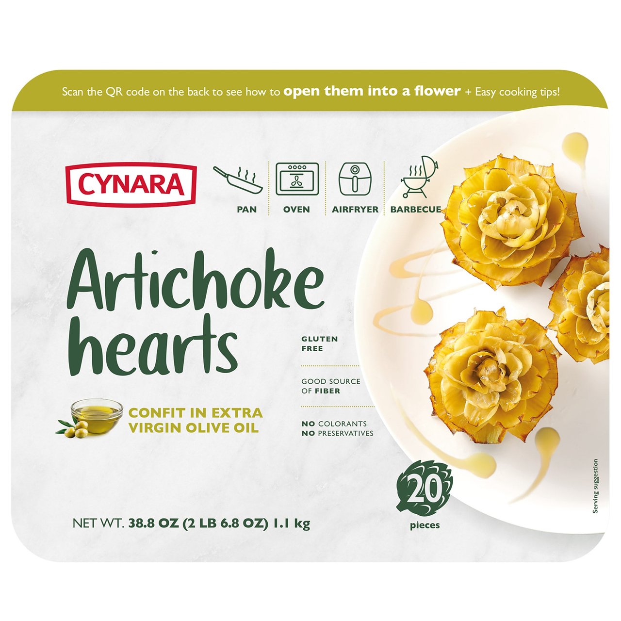 Cynara Artichoke Flores in Extra Virgin Oil, 2.2 lbs - Image 1