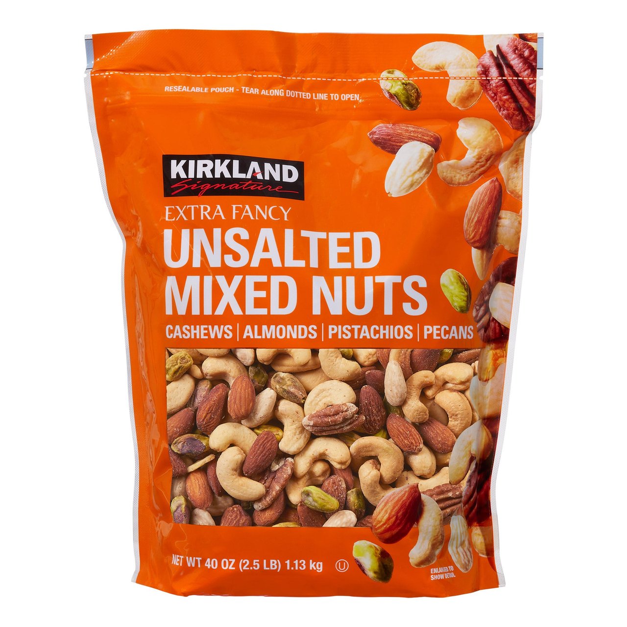 Kirkland Signature Unsalted Mixed Nuts 40 oz (2.5 lbs) - Image 1