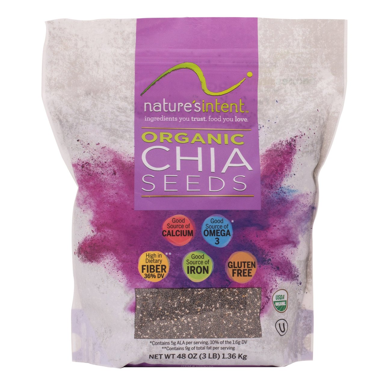 Nature's Intent Organic Chia Seeds, 48 oz - Image 1