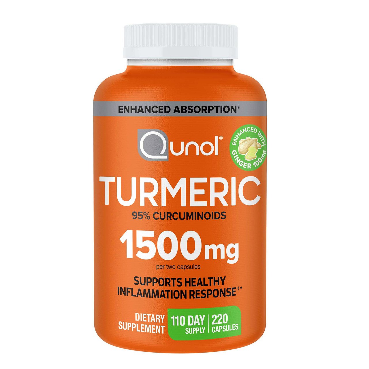 Qunol Turmeric 1500mg, 220 Capsules - Image 1
