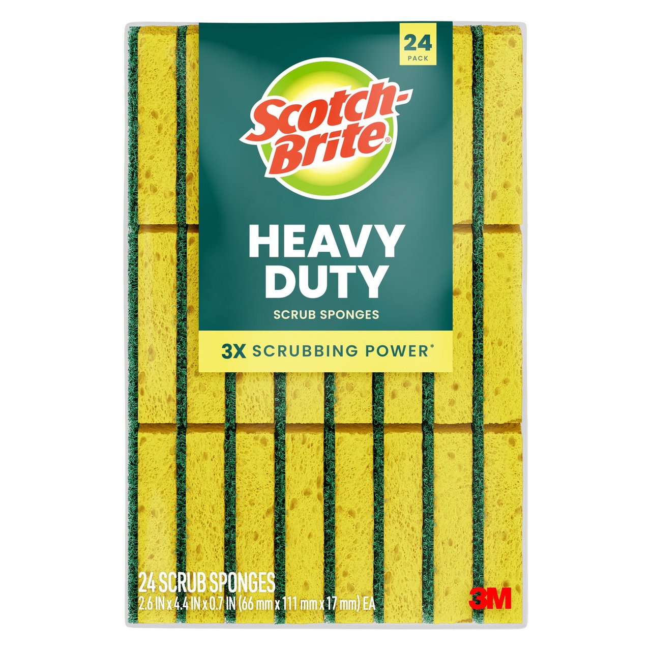 3M Scotch-Brite Heavy Duty Sponge 24 CT - Image 1