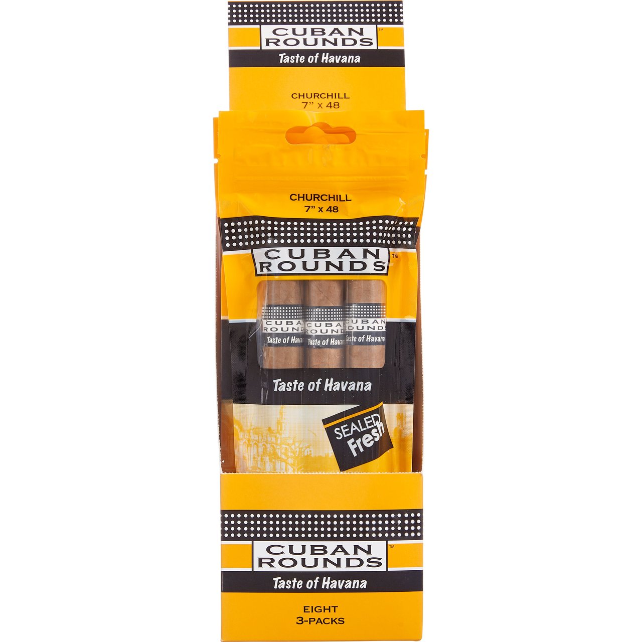 Cuban Rounds Churchill Natural Cigars, 8-Pack of 3 ct, Sealed Fresh - Image 1