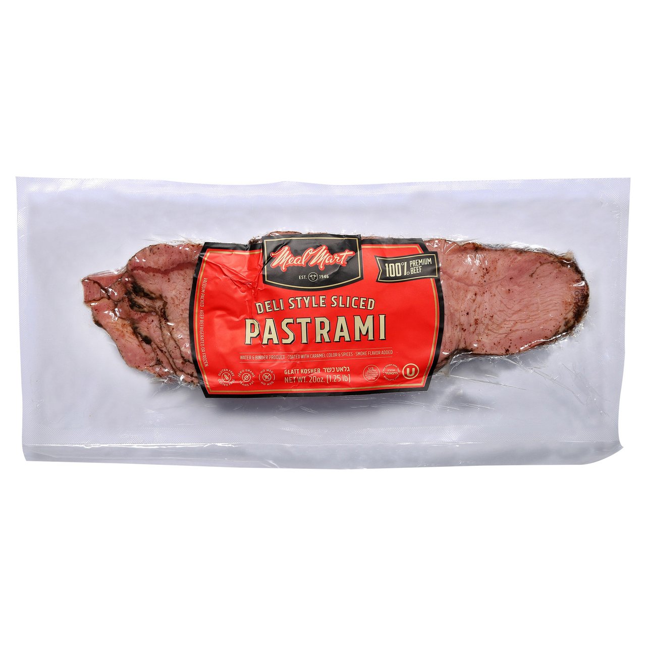 Meal Mart Kosher Sliced Pastrami 20 Ounces - Image 1