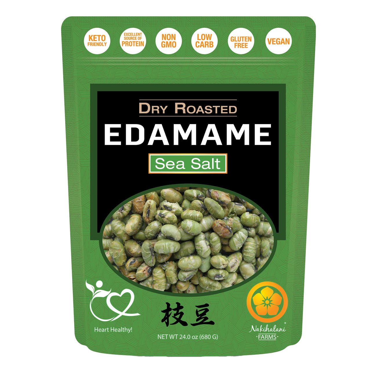 Nakihalani Farms Roasted Salted Edamame 24 oz - Image 1