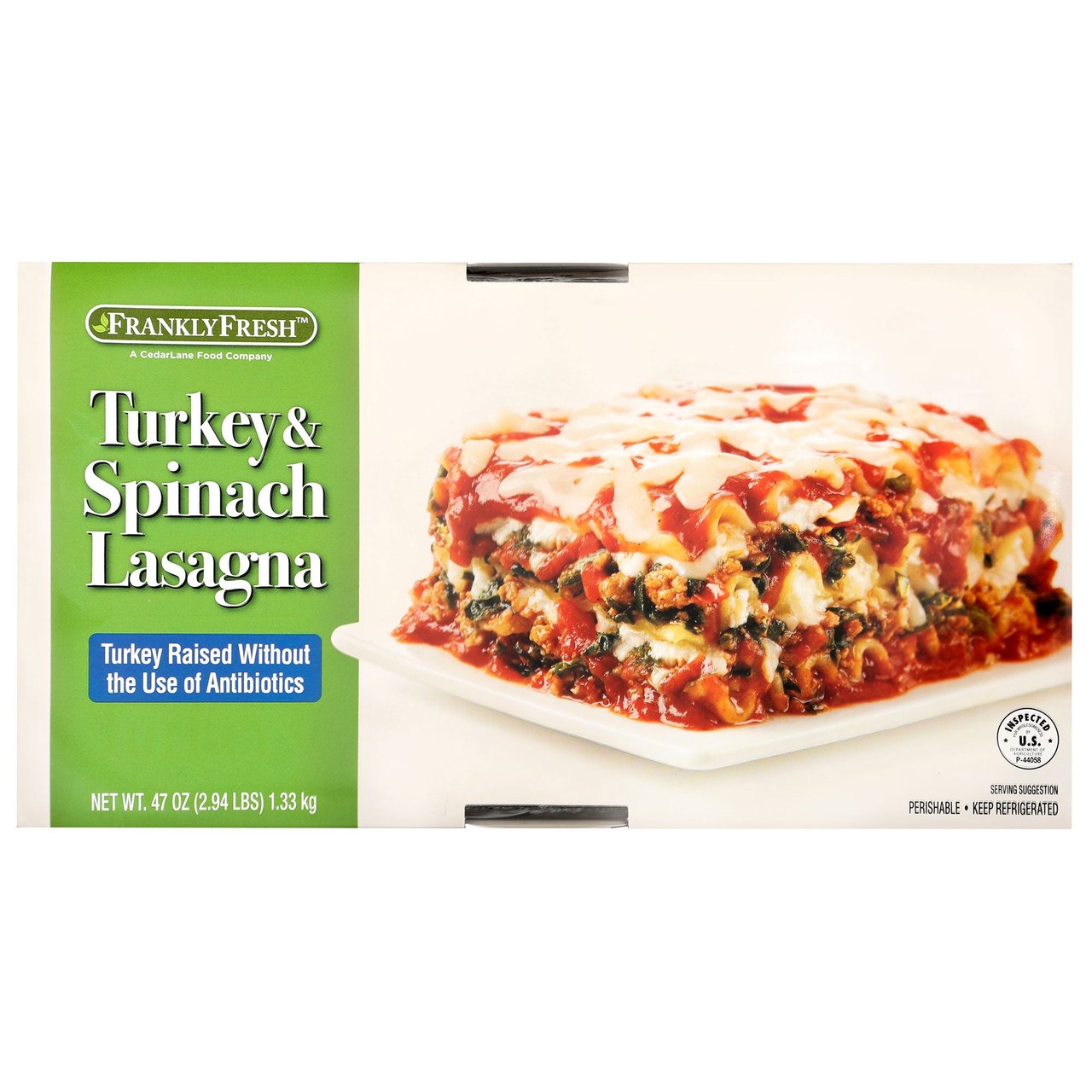 Cedarlane ABF Turkey & Spinach Lasagna 47 oz - Image 1