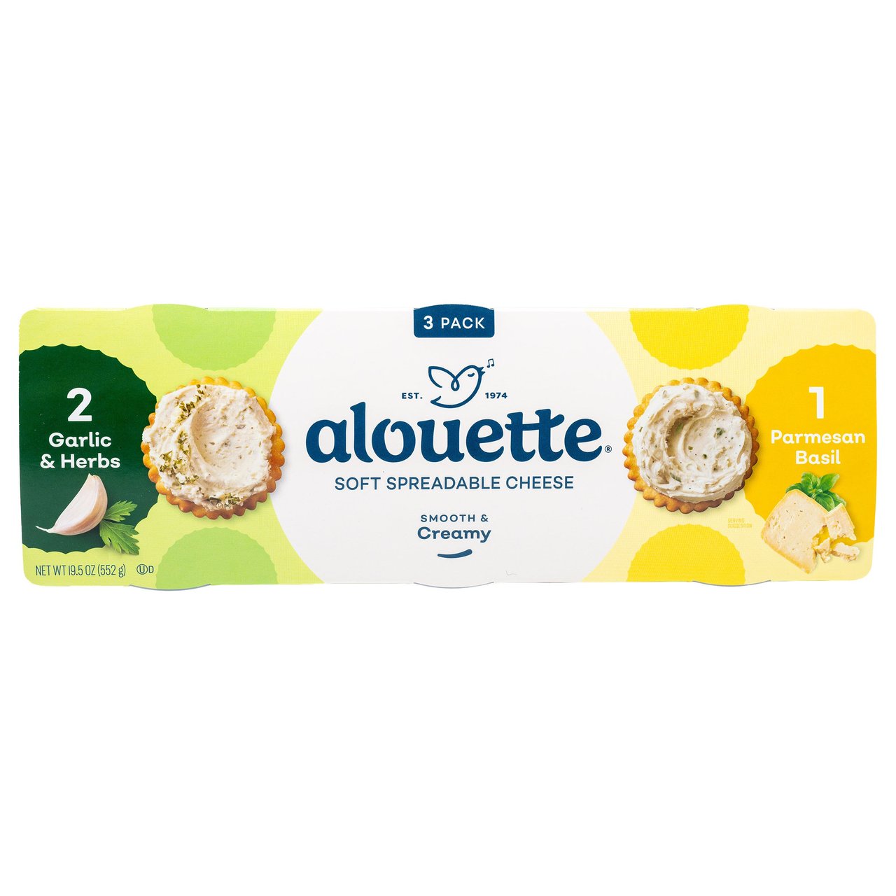 Alouette Soft Spreadable Cheese Variety Pack, 3 x 6.5 oz Containers - Image 1