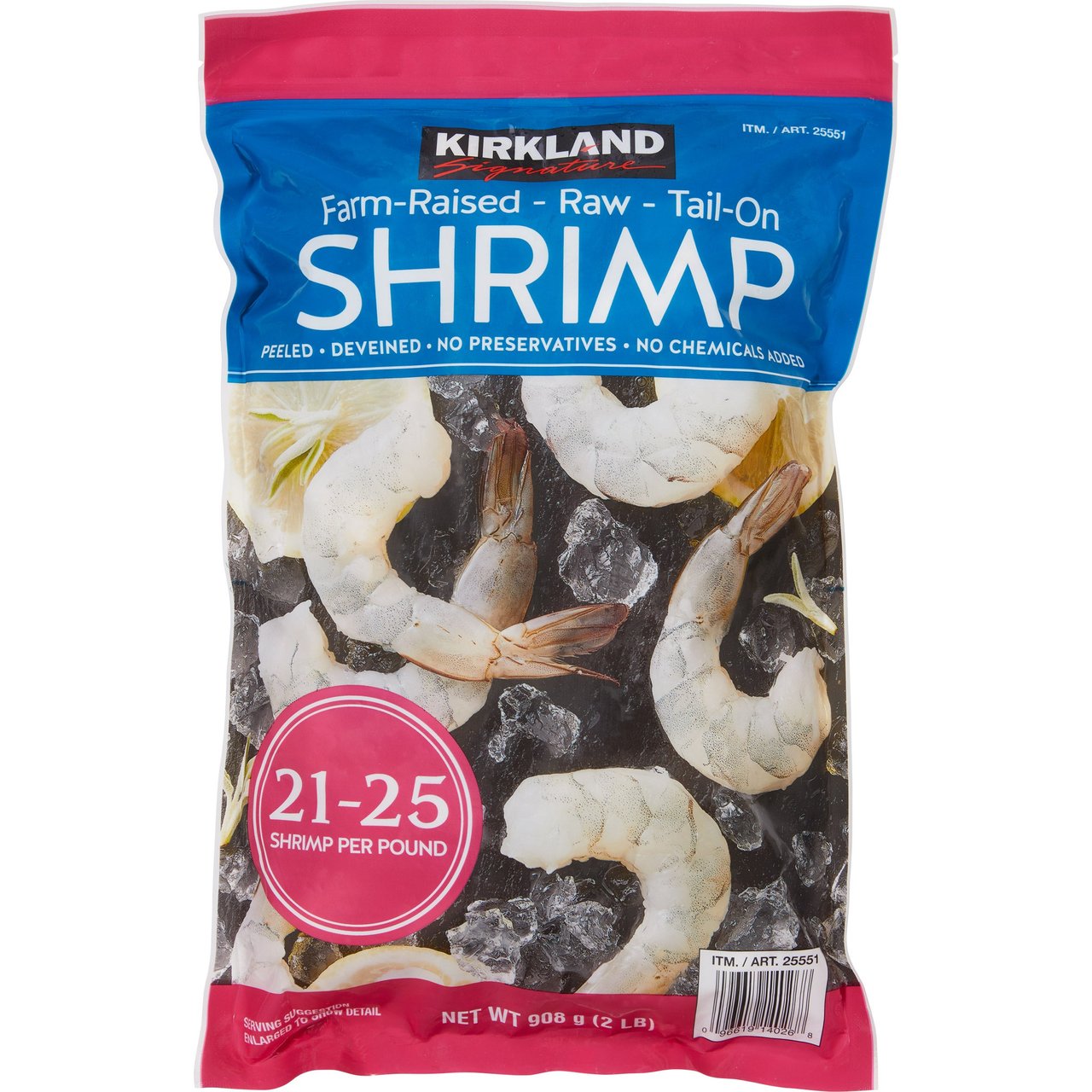 Kirkland Signature 21-25 Count Raw Shrimp Farm Raised 2 lb - Image 1