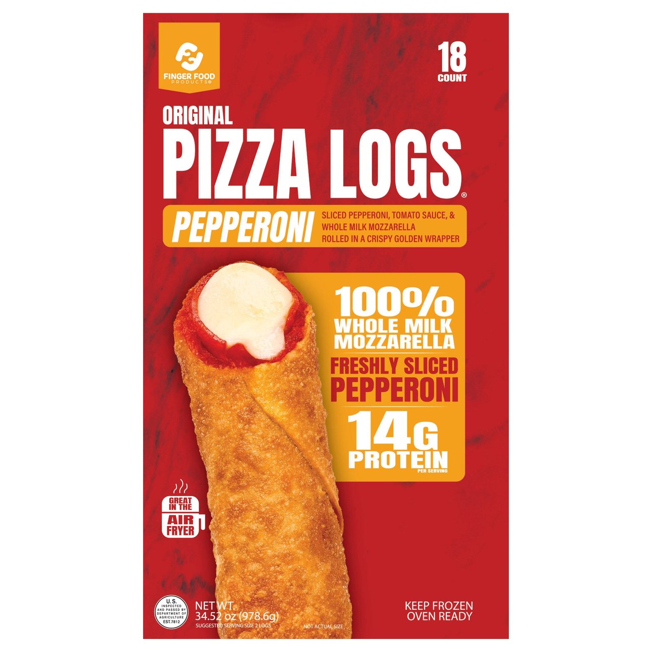 ORIGINAL PIZZA LOGS PEPPERONI 18CT (2.16 LBS) - Image 1