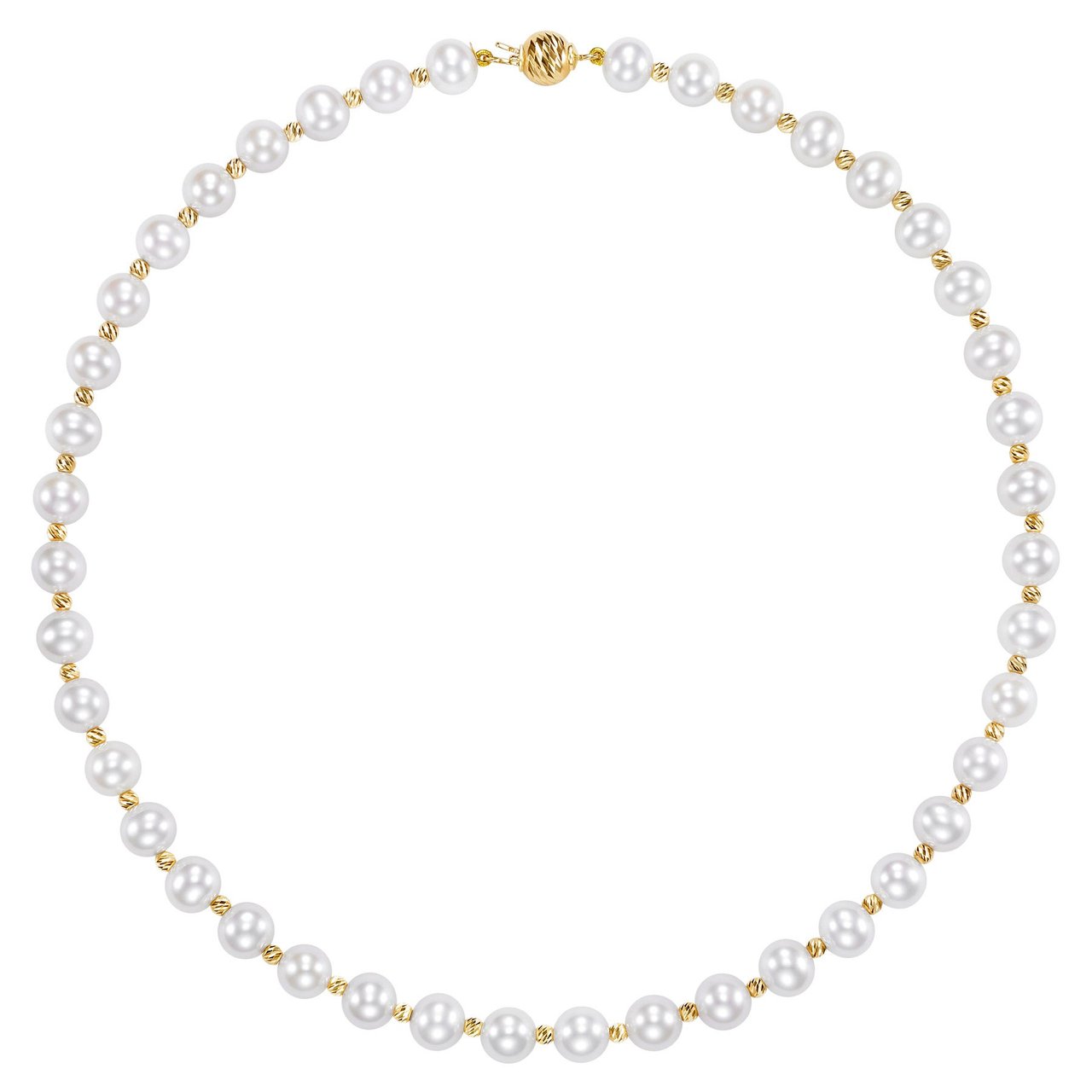 14kt Gold 8-8.5mm Freshwater Cultured Pearl 18" Strand - Image 1