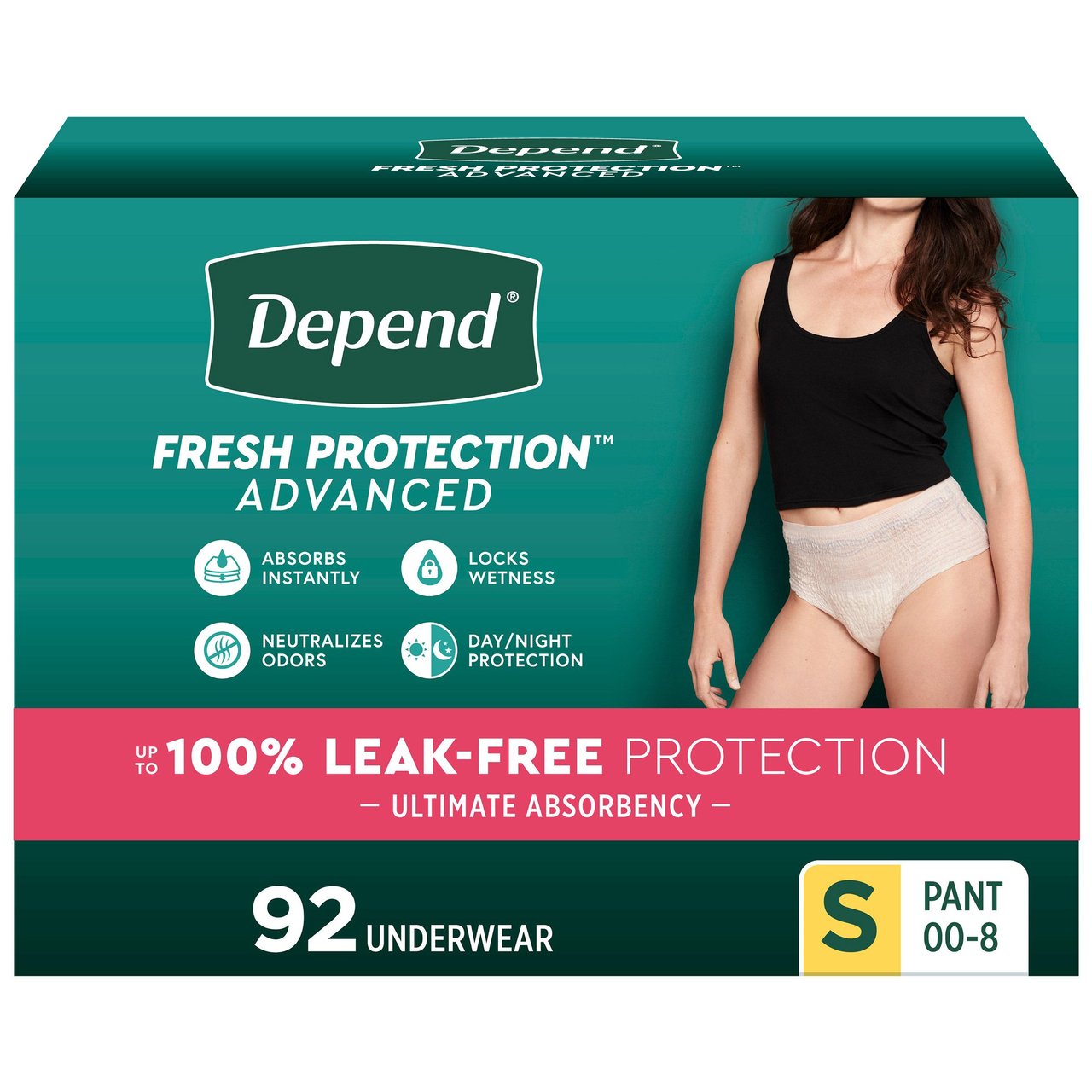 Depend Fresh Protection Advanced Ultimate Underwear for Women, Small, 92 CT - Image 1
