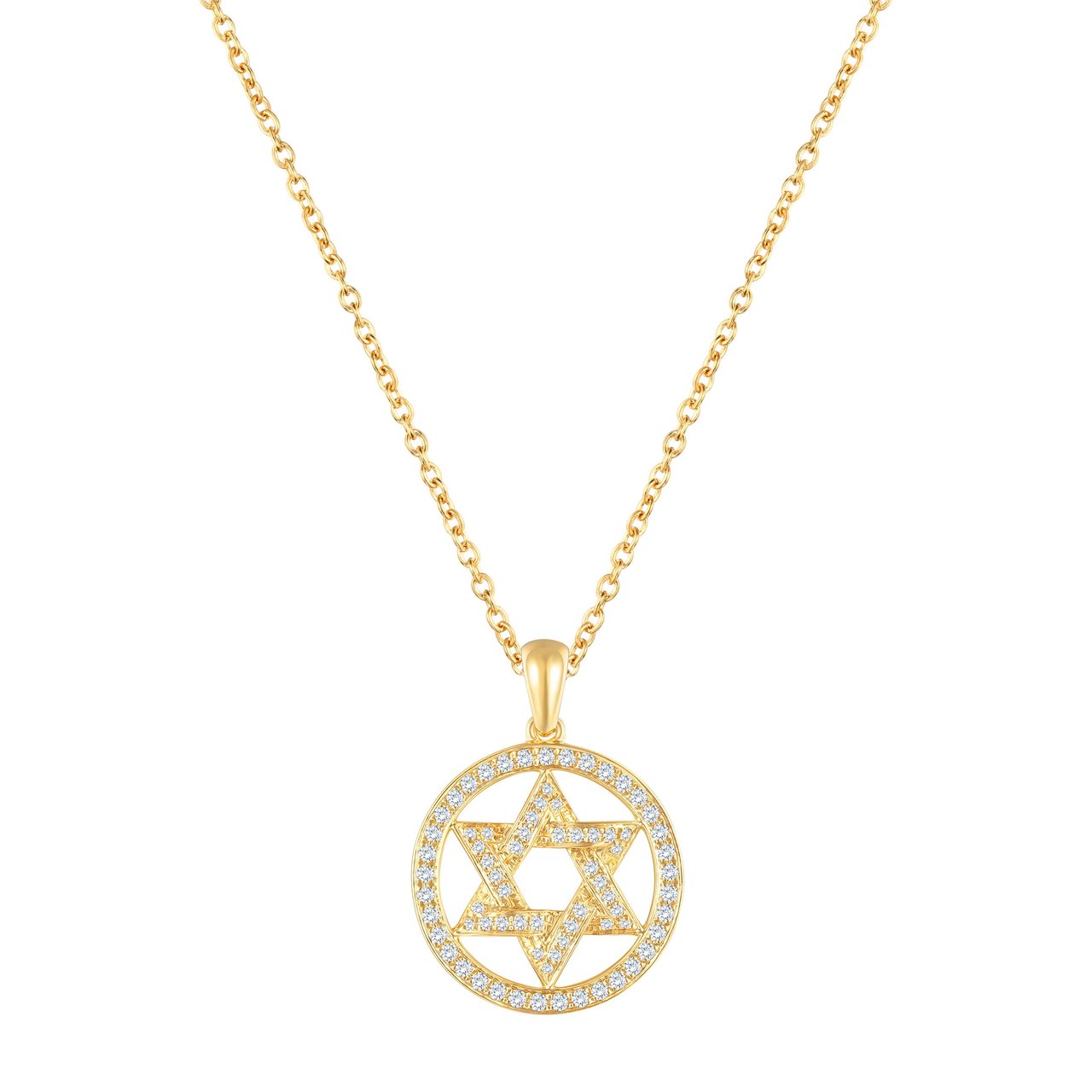 14kt Yellow Gold VS2 I 0.25ctw Round Diamond Star of David Pendant - Image 1