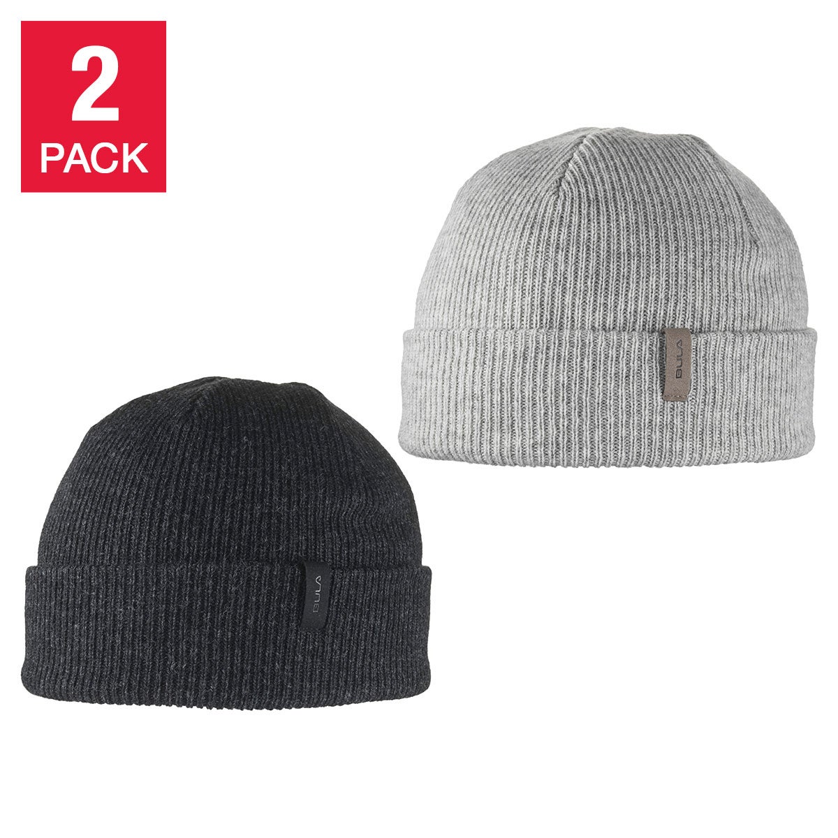 Bula Unisex Merino Wool Blend Beanie 2-Pack - Image 1