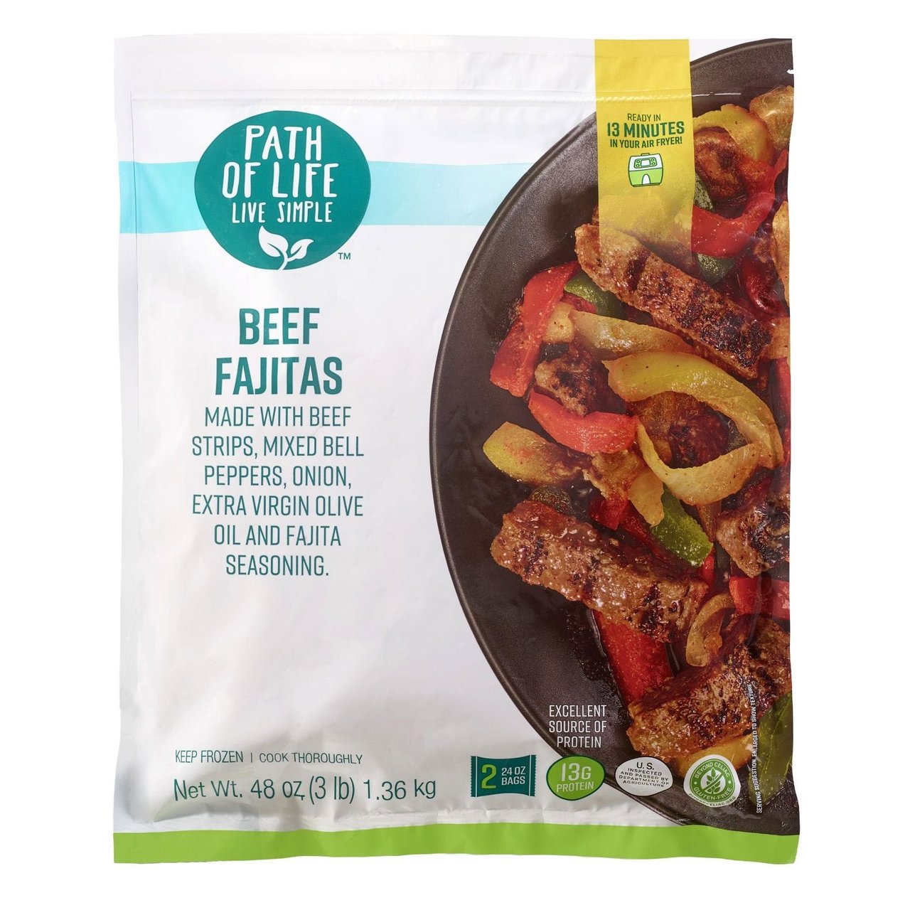 Path of Life Grass Fed Beef Fajita, 2/24 oz Packages - Image 1