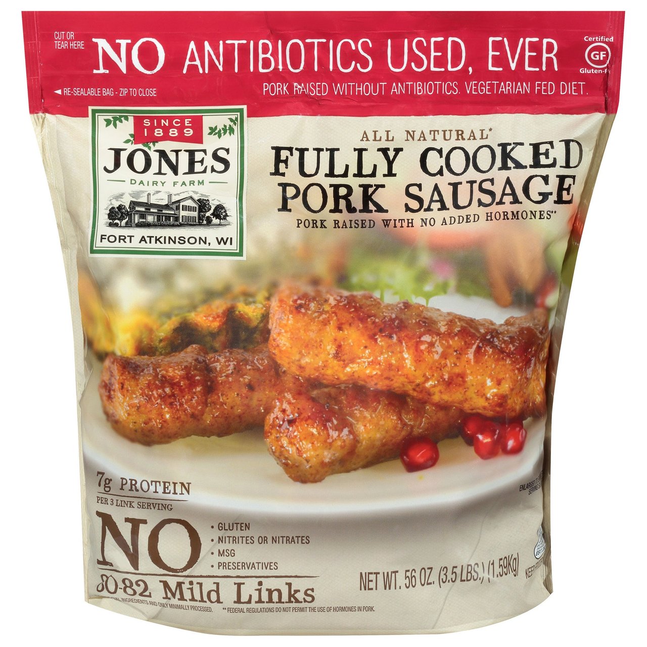 Jones Dairy Farm Pork Sausage Links 3.5 Pound Bag - Image 1