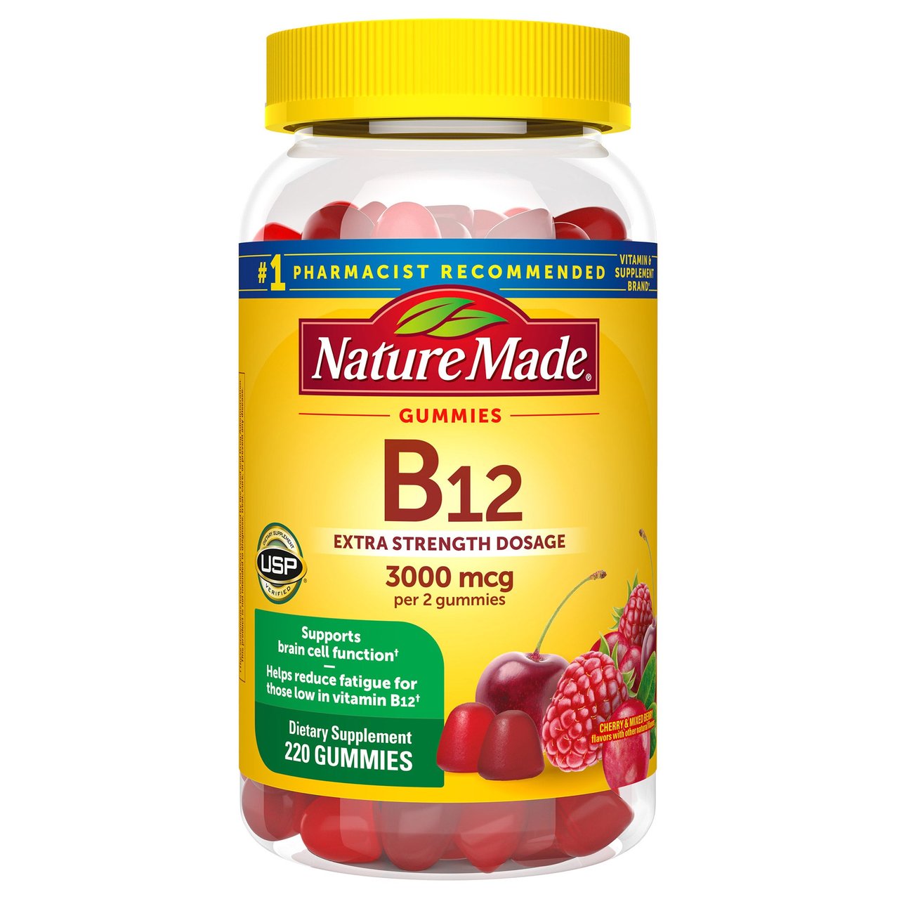 Nature Made B-12 Extra Strength 3000 mcg Gummies, 220 Count - Image 1