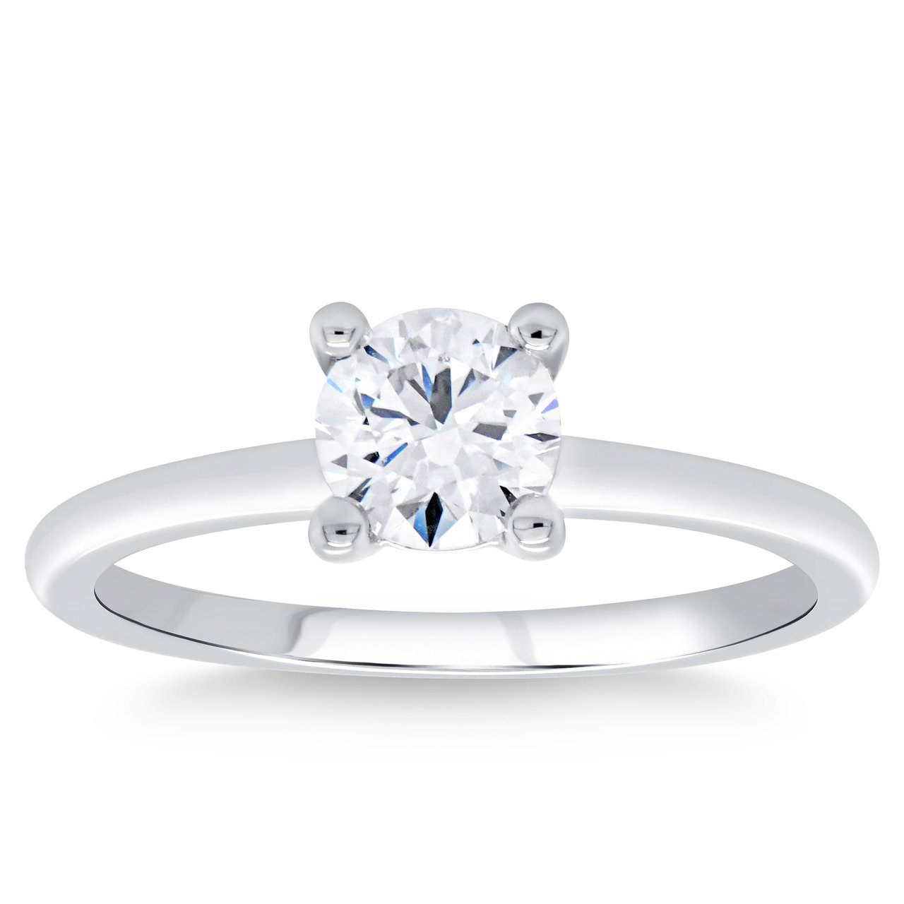 0.70 CT Round Brilliant Platinum Solitaire Ring VS1 Clarity, F Color - Image 1