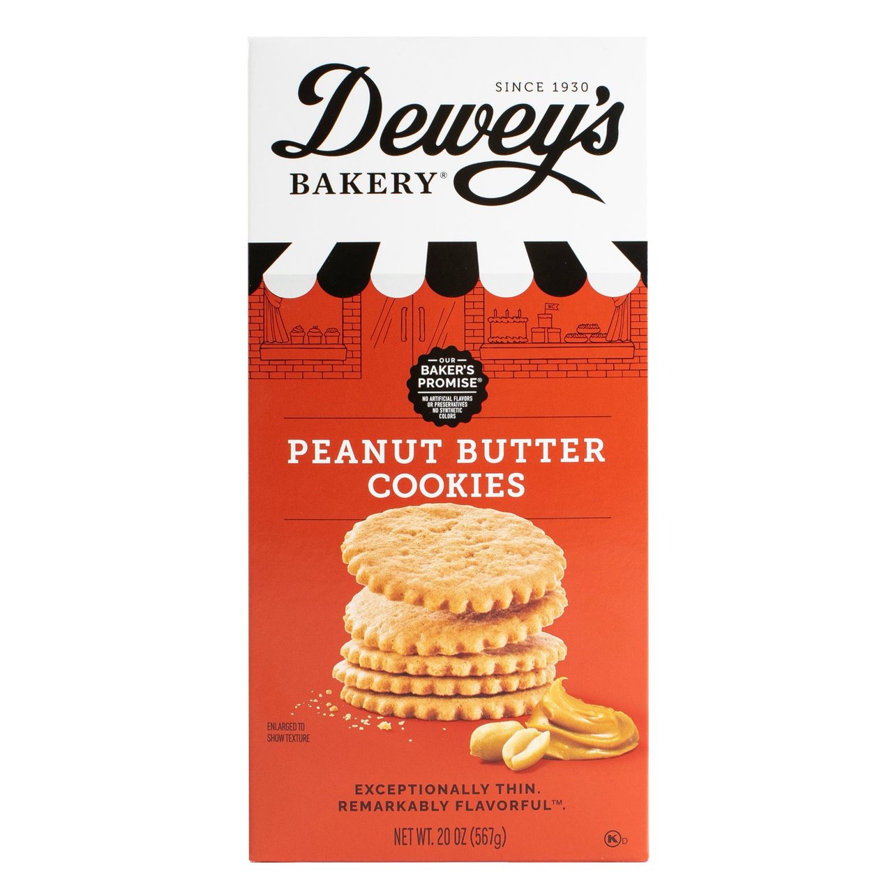 Dewey's Bakery Peanut Butter Cookie Thins, 20 oz - Image 1