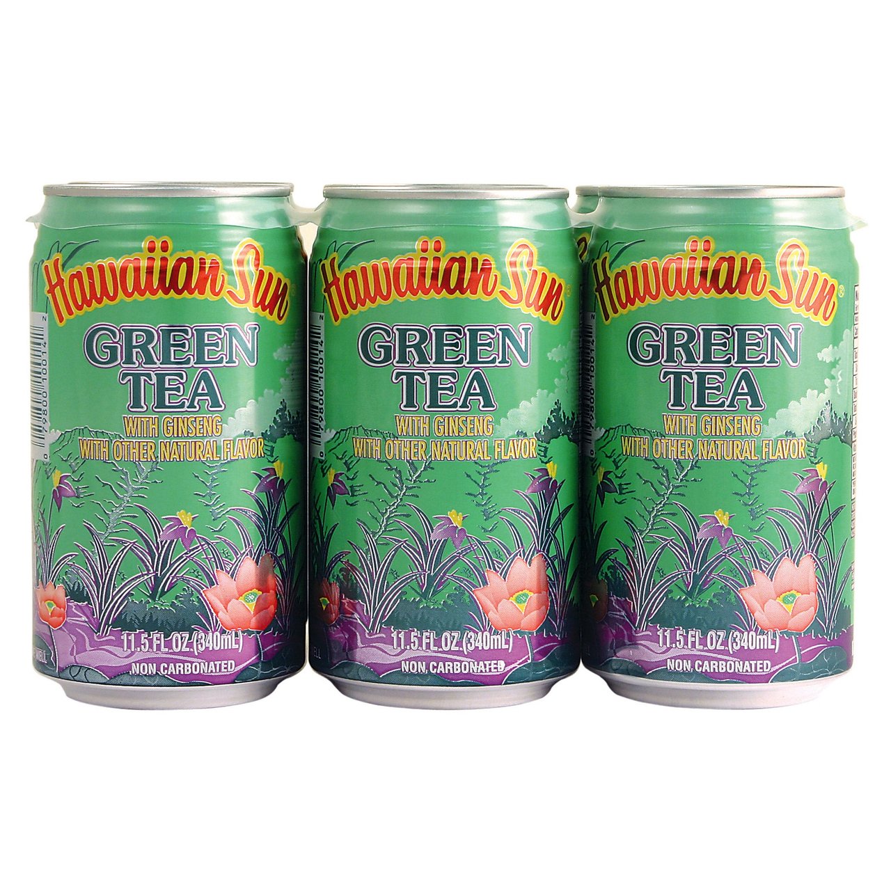 Hawaiian Sun All-Natural Green Tea with Ginseng, 11.5 oz, 24-Count - Image 1