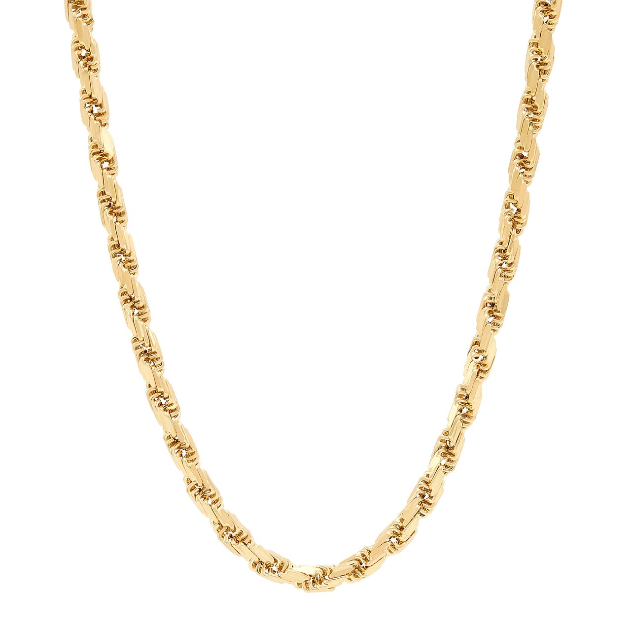 14KT YELLOW GOLD 18" SPIRAL ROPE NECKLACE MADE IN ITALY - Image 1