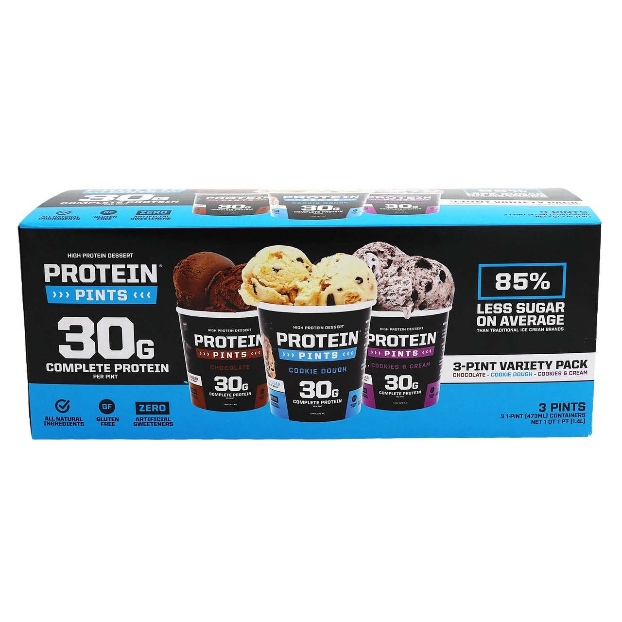 PROTEIN PINTS ICE CREAM VARIETY PACK 3/16 OZ - Image 1