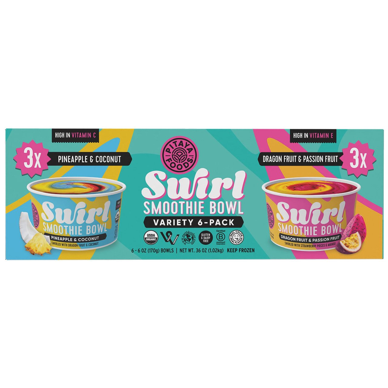 Pitaya Foods Organic Swirl Bowl 6/6 oz - Image 1
