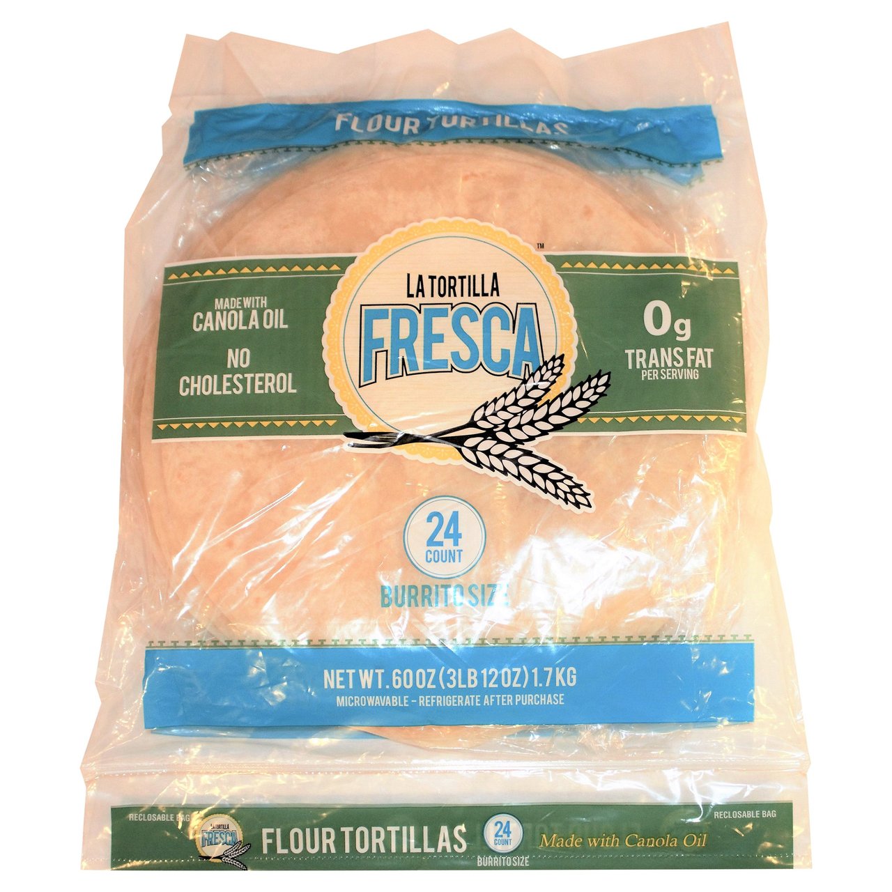La Tortilla Fresca 10" Burrito Size Canola Oil Flour Tortillas, 24 CT, 60 oz - Image 1