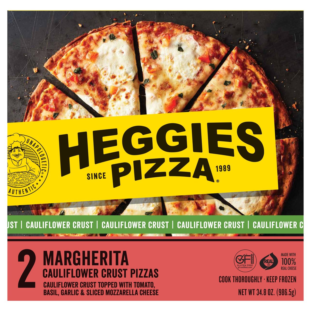 Heggies Pizza Cauliflower Crust Margherita, 2 Count Box - Image 1