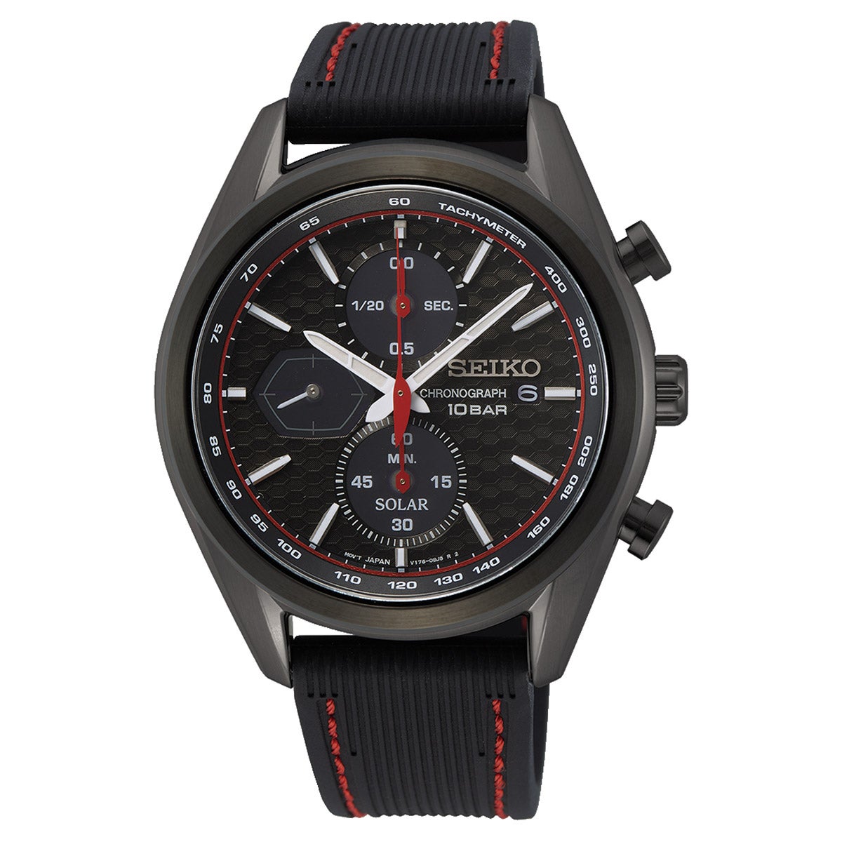 Seiko Essentials SSC777 Black Silicone Men's Solar Watch