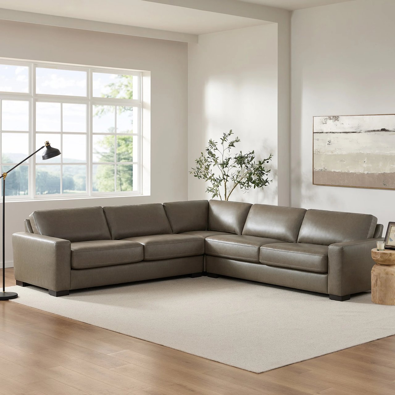 Aiden & Ivy Tayler Leather Sectional - Image 1