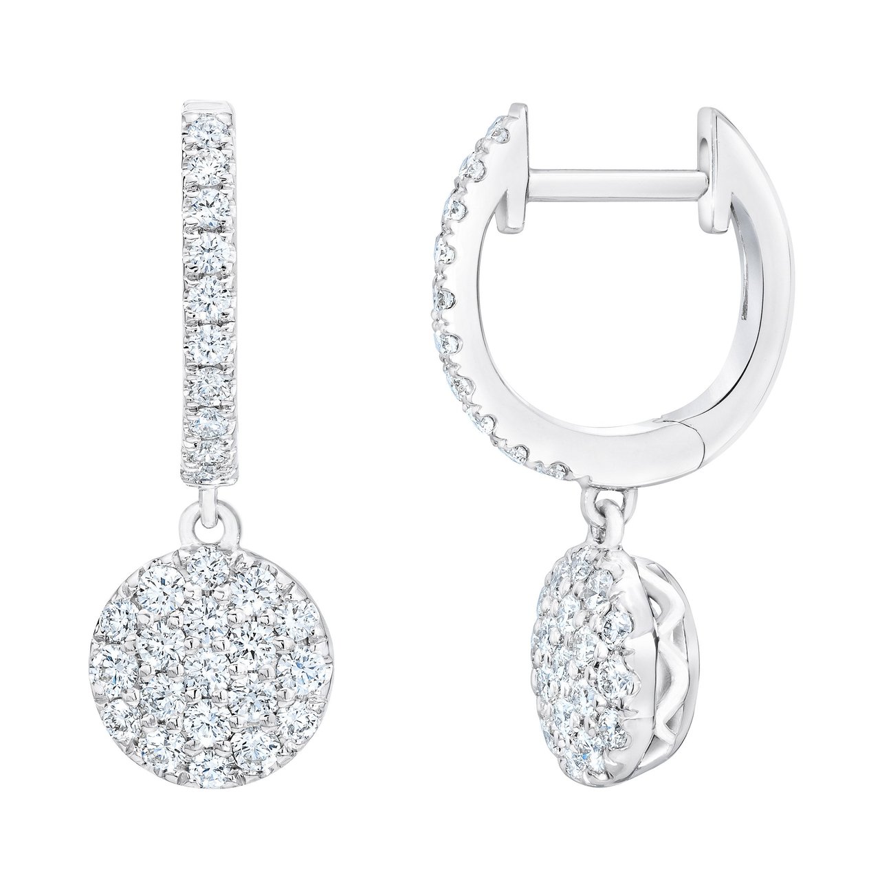 14kt White Gold VS2, I Color, 0.50 ctw Round Diamond Earrings - Image 1